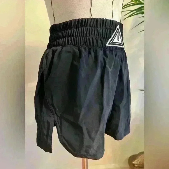 FP Movement High Rise Boxer Inspired Active Shorts | S | Black | Triangle Logo - Picture 4 of 12